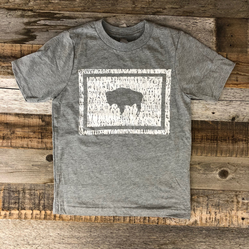 Wyoming Bison Flag Tee | WyoMade Apparel | Youth