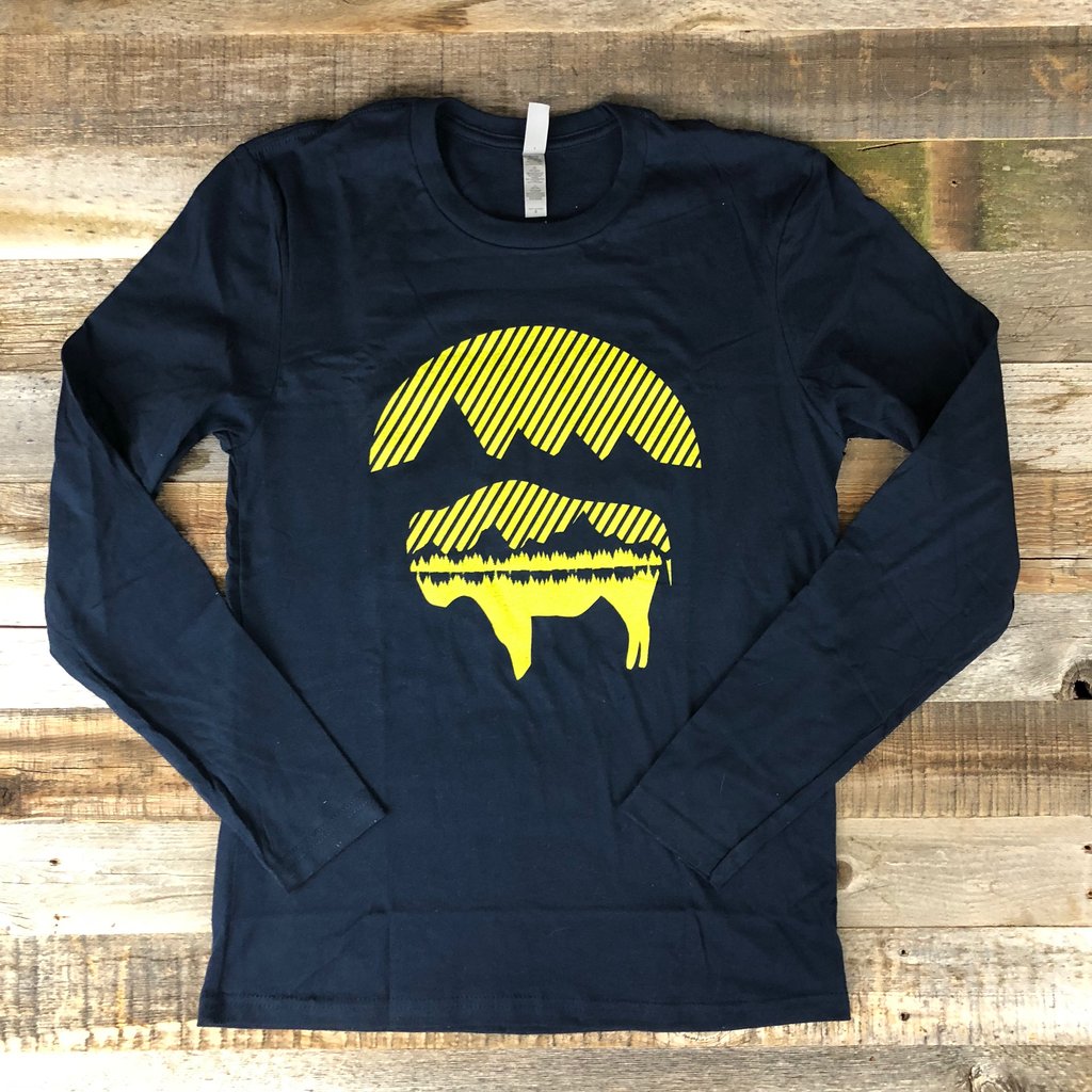 Bison Moon Reflection Long Sleeve Tee | WyoMade Apparel | Unisex